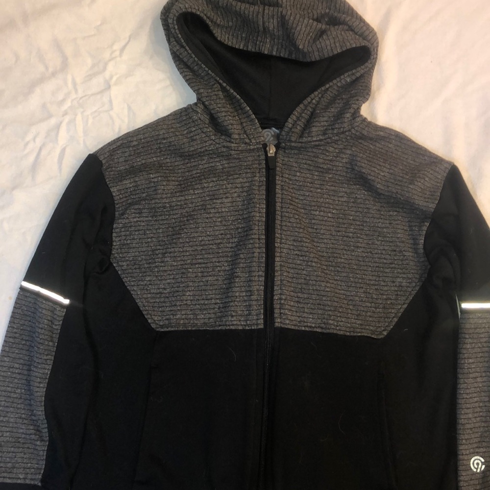 boys champion black and grey zip up